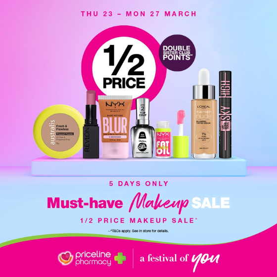 1/2 price Makeup Sale at Priceline! - Armada Bathurst
